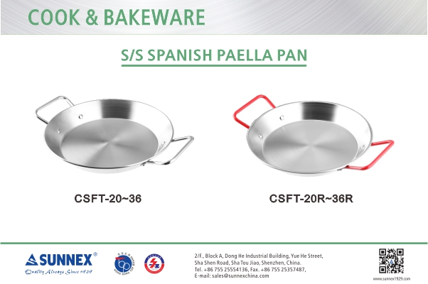 Poêle à paella espagnole en acier inoxydable Sunnex