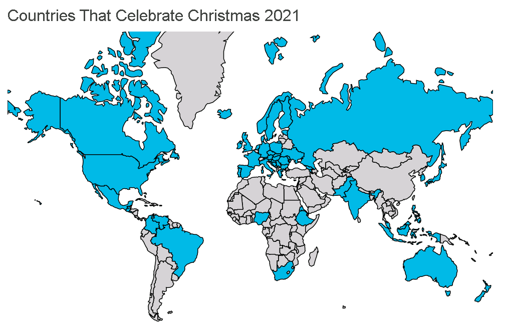 Pays qui célèbrent Noël 2021 ---- Carte de distribution des clients avec Sunnex