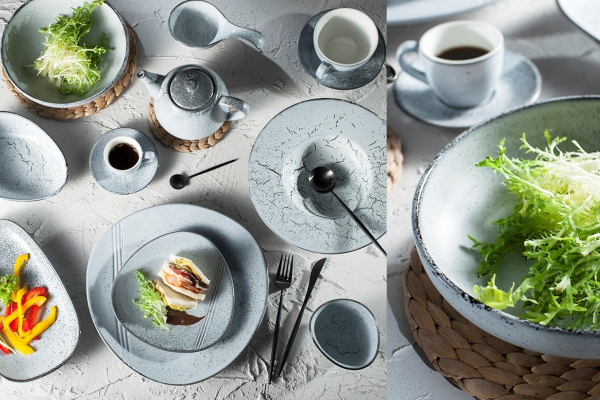 Ensemble de vaisselle en porcelaine de couleur verte