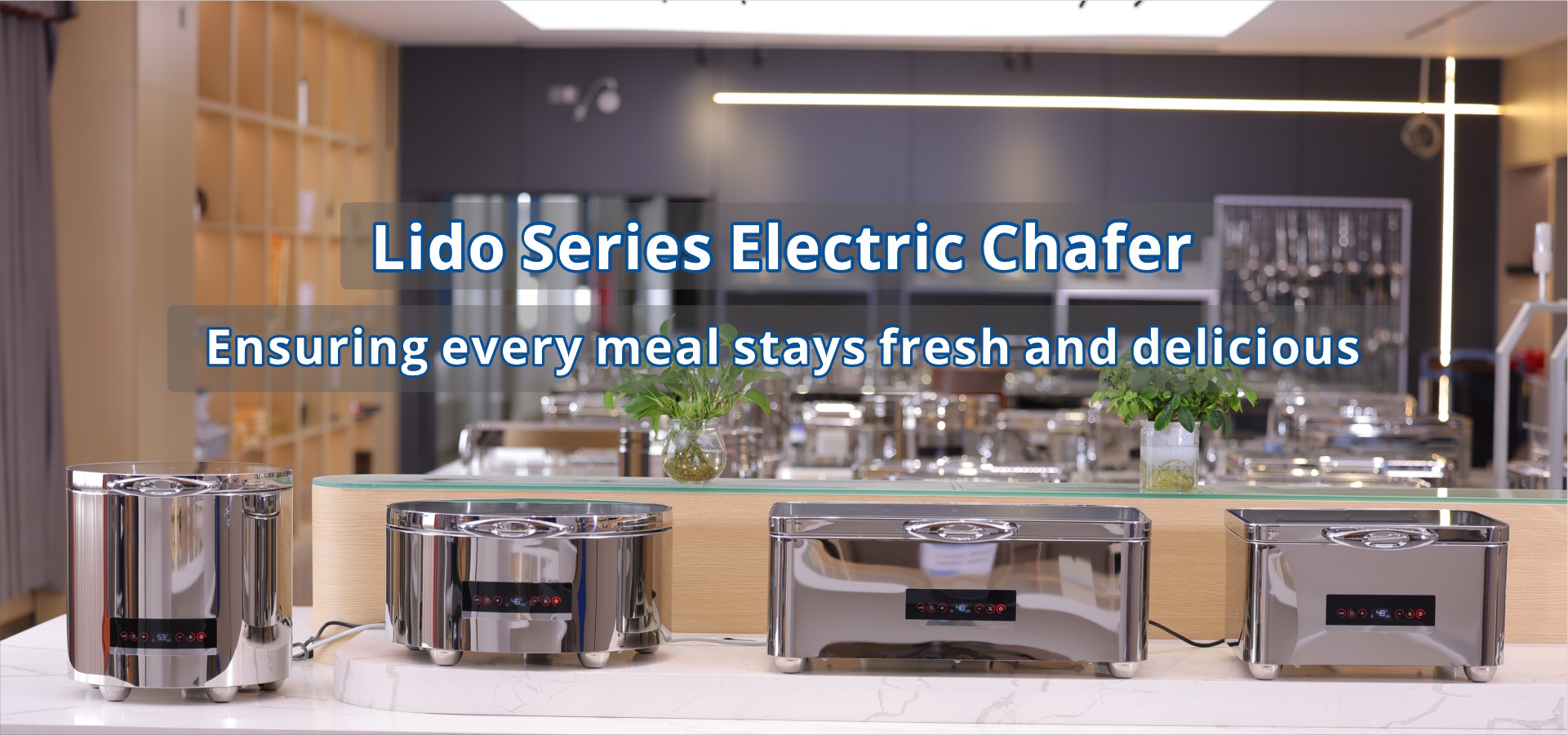 NOUVEAU NOUVEAU DISH DE CHAFING - SÉRIE DE LIDO