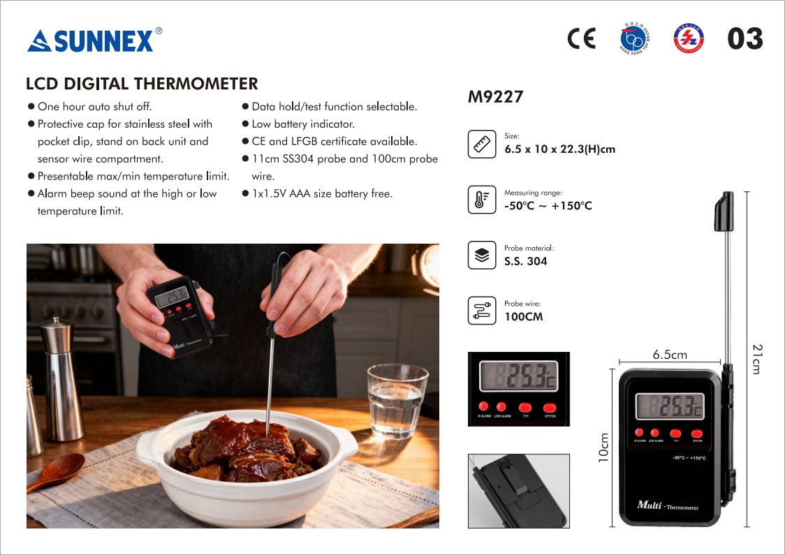 Thermomètre numérique LCD SUNNEX