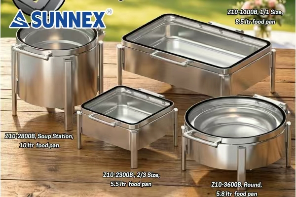Élevez chaque buffet avec les chafers d'extérieur empilables et coupe-vent SUNNEX
