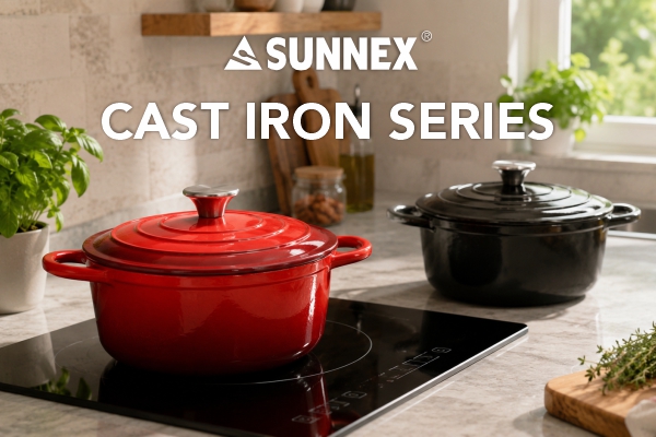 Série de batterie de cuisine en fonte émaillée SUNNEX Premium