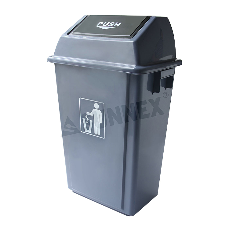 Poubelles 58Ltr Pp Push Cover pour le nettoyage