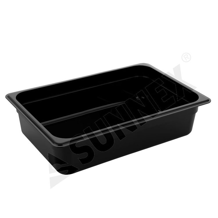 Casseroles alimentaires en polycarbonate noir