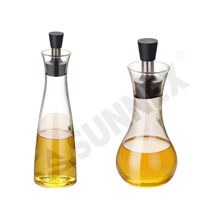 Bouteille d'huile courte en verre borosilicaté