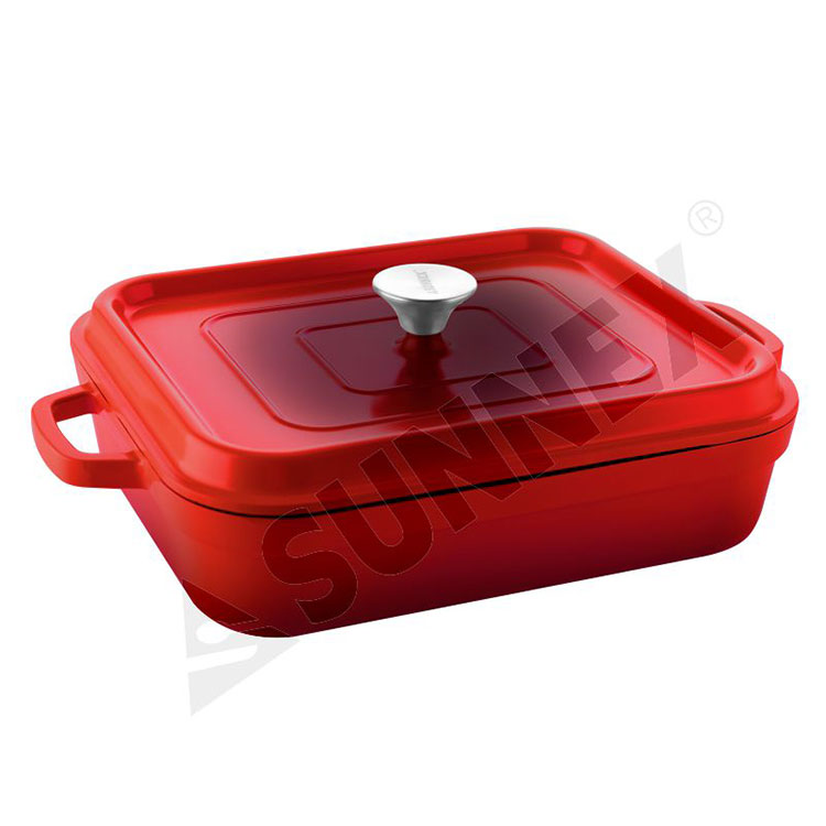 Casserole de haute qualité avec un nouveau design de rôtissoire de couleur rouge