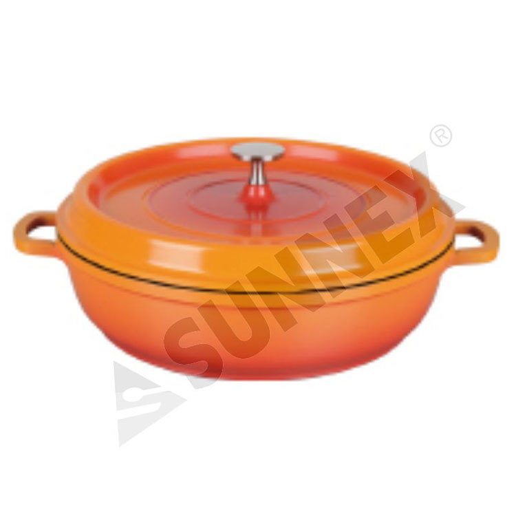 Casserole ronde antiadhésive de couleur orange, nouveau design